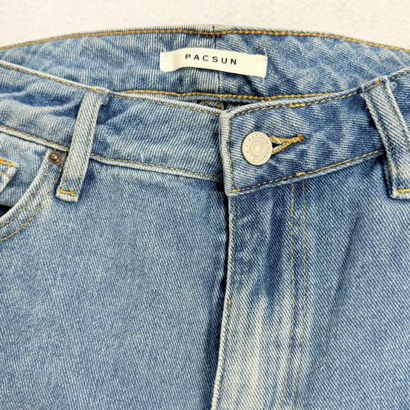 PacSun Straight leg mom jeans high rise 27” boyfriend jeans in Blue - Picture 4 of 7